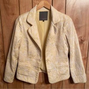 Matty M Women’s Blazer Yellow with Flowers size Small